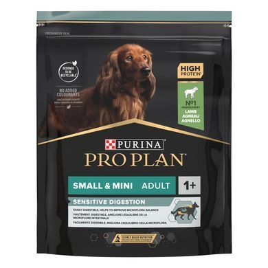 Сухий корм PRO PLAN Small&Mini Adult 1+ Sensitive Digestion для дорослих собак дрібних порід, з чутливим травленням, з ягням, 700 г