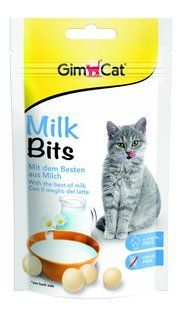 Ласощі для котів Вітамінізовані ласощі для котів GimCat MilkBits з молоком, 40 г