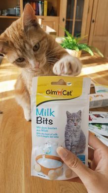Ласощі для котів Вітамінізовані ласощі для котів GimCat MilkBits з молоком, 40 г