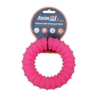 Іграшка AnimAll Fun кільце з шипами для собак, коралове, 12 см