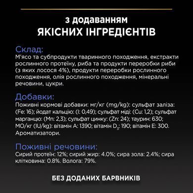 Вологий корм PRO PLAN Adult Indoor для дорослих котів що живуть вдома, шматочки у підливці, з лосось, 85 г