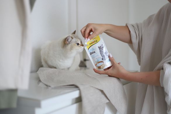 Ласощі для котів Вітамінізовані ласощі для котів GimCat MilkBits з молоком, 40 г