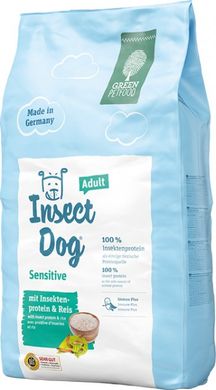 Вегетаріанський повнораціонний сухий корм для собак, що не містить зернових. Green Petfood InsectDog sensitive 10 кг