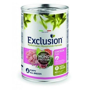 Вологий корм для цуценят усіх порід Exclusion Noble Grain Puppy Chicken All Breed з м`ясом курки 400 г