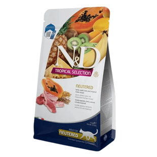 Сухий низькозерновий корм Farmina N&D Tropical Selection для стерилізованих дорослих котів з ягням та тропічними фруктами,10 кг