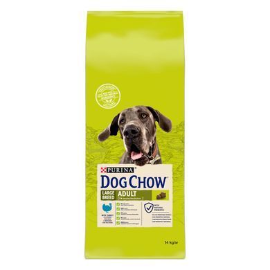 Сухий корм DOG CHOW Large Breed Adult 2+ для дорослих собак великих порід, з індичкою, 14 кг