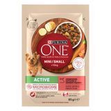 Вологий корм PURINA ONE Mini/Small Active для дорослих собак дрібних порід, з підвищеною активністю, шматочки у підливці, з яловичиною, картоплею та морквою, 85 г