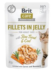 Brit Care Cat Trout & Cod Fillets In Jelly pouch 85г арт.100536