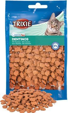 Ласощі для котів Вітамінізовані ласощі Trixie Denta Fun Dentinos для котів для здоров'я зубів 50 г