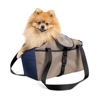 Переноски Ранці Сумки Переноски Ранці Сумки Сумка-переноска Pet Fashion Linen для собак бежева 38х32х22 см