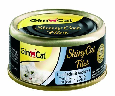 Вологий корм GimCat Shiny Cat Filet для котів, тунець та анчоус, 70 г