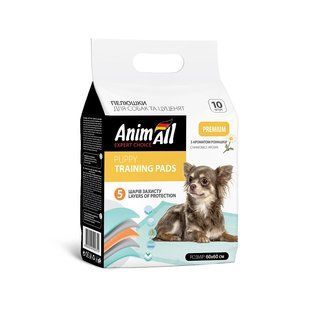 Пелюшки AnimAll Puppy Training Pads для собак і цуценят, з ароматом ромашки, 60&times;60 см, 10 шт