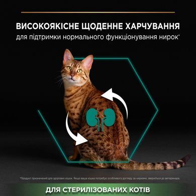 Сухий корм PRO PLAN Sterilised Adult 1+ Renal Plus для дорослих стерилізованих котів, з індичкою, 400 г