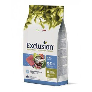 Сухий корм для дорослих собак дрібних порід Exclusion Noble Grain Adult Tuna Small Breed, з тунцем, 7 кг