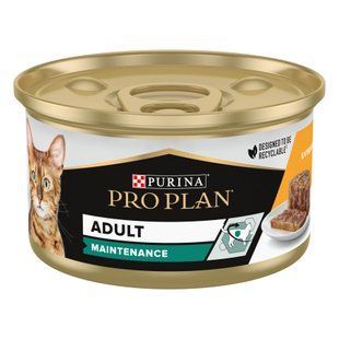 Вологий корм PRO PLAN Adult для дорослих котів, шматочки в паштеті, з куркою, 85 г