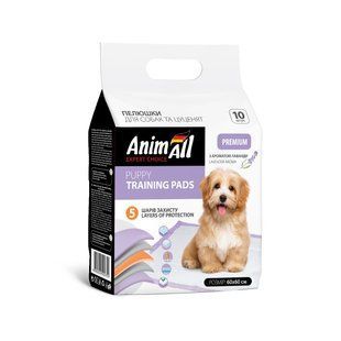 Пелюшки AnimAll Puppy Training Pads для собак і цуценят, з ароматом лаванди, 60&times;60 см, 10 шт