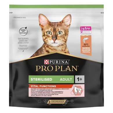 Сухий корм PRO PLAN Sterilised Adult 1+ Vital Functions для дорослих стерилізованих котів, з лосось, 400 г