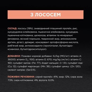 Сухий корм PRO PLAN Sterilised Adult 1+ Vital Functions для дорослих стерилізованих котів, з лосось, 400 г