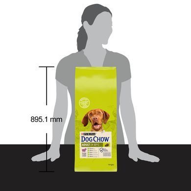 Сухий корм DOG CHOW Adult 1+ для дорослих собак, з ягням, 14 кг