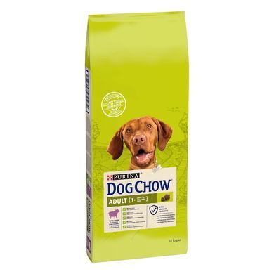Сухий корм DOG CHOW Adult 1+ для дорослих собак, з ягням, 14 кг