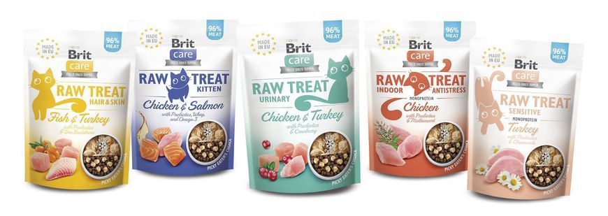 Ласощі Brit Care для котів Brit Raw Treat Sensitive Freeze-dried з індичкою, 40 г