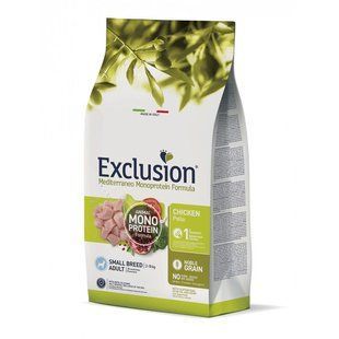 Сухий корм для дорослих собак дрібних порід Exclusion Noble Grain Adult Chicken Small Breed, з м&rsquo;ясом курки, 2 кг