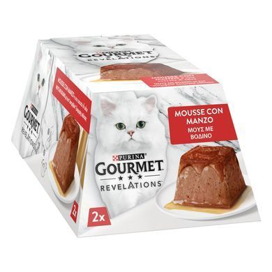 Вологий корм GOURMET Revelations для дорослих котів, мус з підливкою, що стікає, з яловичиною, 2x57 г