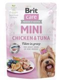 Вологий корм Brit Care Mini для собак, з філе курки та тунця в соусі, 85 г
