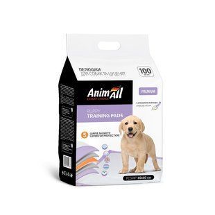Пелюшки AnimAll Puppy Training Pads для собак і цуценят, з ароматом лаванди, 60&times;60 см, 100 шт