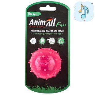 Іграшка AnimAll АnimАll Fun м'яч шипований з пищалкою для собак, 75 мм, рожевий