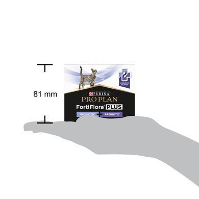 Вітаміни та добавки для котів Пробіотик з пребіотиком PRO PLAN FortiFlora PLUS для дорослих котів та кошенят для підтримання нормальної міклофлори кишечника, 30x1,5 г