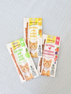 Ласощі GimCat Superfood Duo-Sticks для котів, яловичина та яблука, 3 шт