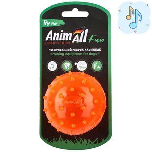 Іграшка AnimAll АnimАll Fun м'яч шипований з пищалкою для собак, 75 мм, помаранчевий