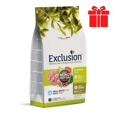 Сухий корм для дорослих собак дрібних порід Exclusion Noble Grain Adult Chicken Small Breed, з м&rsquo;ясом курки, 7 кг