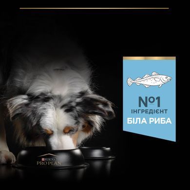 Сухий корм PRO PLAN для дорослих собак усіх розмірів з надмірною масою тіла та/або стерилізованих, з білою рибою, 14 кг
