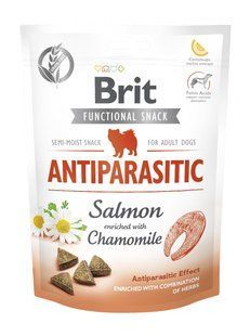 Ласощі для собак Функціональні ласощі для собак Brit Care Functional Snack Antiparasitic Salmon з лосось, 150 г