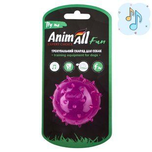 Іграшка AnimAll АnimАll Fun м'яч шипований з пищалкою для собак, 75 мм, фіолетовий