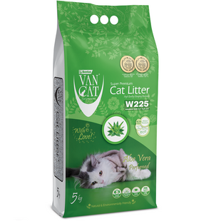 Наповнювач для туалету Van Cat Бентонітовий наповнювач VanCat AloeVera туалет з ароматом Алое Вера для котячого туалету, 5 кг