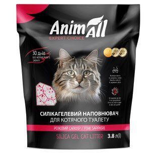 Наповнювач для туалету Силікагелевий наповнювач AnimAll Рожевий Сапфір для котів, 3.8 л (1.6 кг)