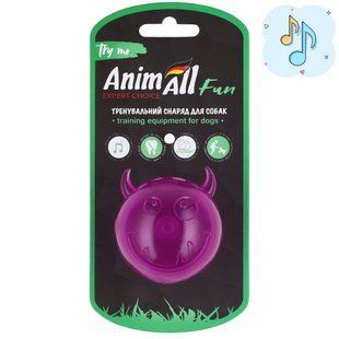 Іграшка AnimAll АnimАll Fun м'яч чортик з пищалкою для собак, 65 мм, фіолетовий