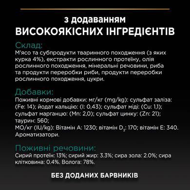Вологий корм PRO PLAN Sterilised для дорослих стерилізованих котів, шматочки у підливці, з яловичиною, з куркою, 10x85 г