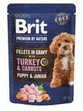 Корм вологий Brit Premium Fillets in Gravy Turkey & Carrots Puppy для цуценят малих порід філе в соусі індичка і морква 85 г