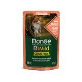 Вологий корм для котів Monge Cat Bwild Grain Free Wet Sterilised лосось з креветками та овочами 85 г