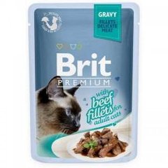 Brit Premium Cat Beef Fillets in Gravy pouch 85г арт.111253/518555