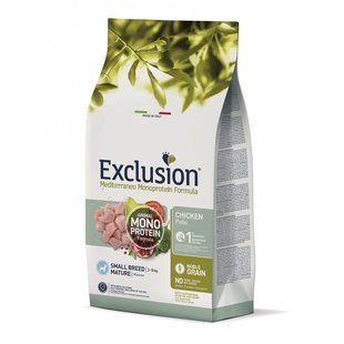 Сухий корм для собак похилого віку дрібних порід у Exclusion Noble Grain Mature Chicken Small Breed, з м&rsquo;ясом курки, 2 кг