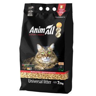 Наповнювач для туалету Деревний наповнювач AnimAll АнімАлл для котів, 7,5 кг (111293)