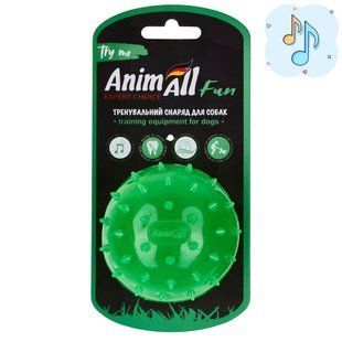 Іграшка AnimAll АnimАll Fun м'яч шипований з пищалкою для собак, 75 мм, зелений