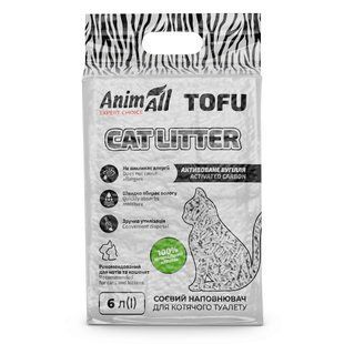 Наповнювач для туалету Соєвий наповнювач AnimAll Tofu Carbon з активованим вугіллям, для котів, 6 літрів (2,6 кг)