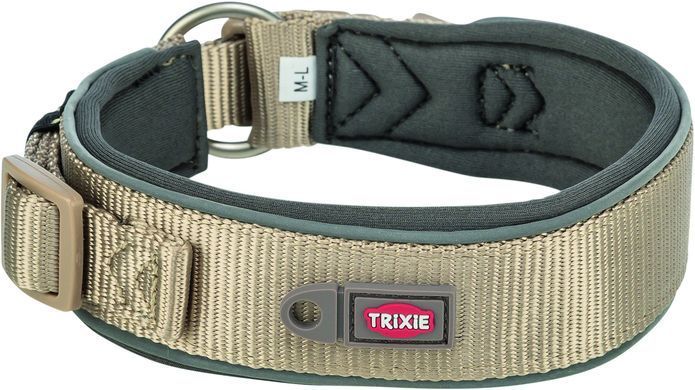 Нашийник Trixie Premium екстраширокий для собак S&ndash;M 33&ndash;42 см 35 мм пісочно-сірий