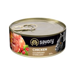 Savory Cat Gourmand Sterilized Chicken 100г арт.30747